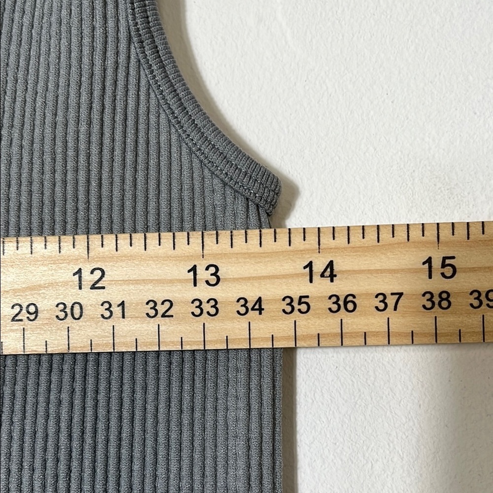 Gray Ribbed Jumpsuit - Picture 7 of 11